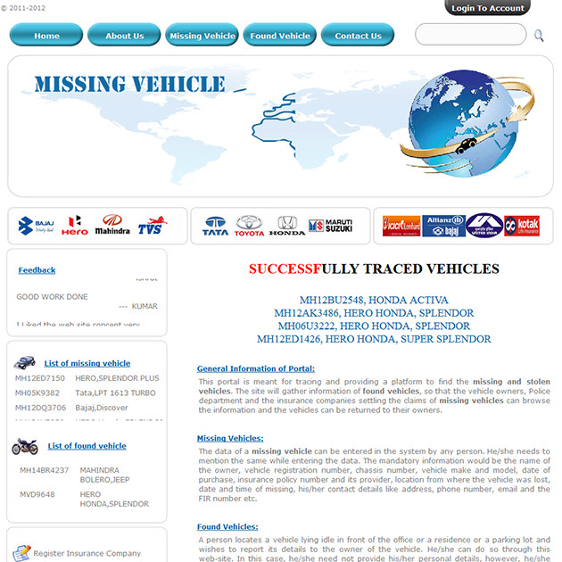 Missingvehicles.co.in